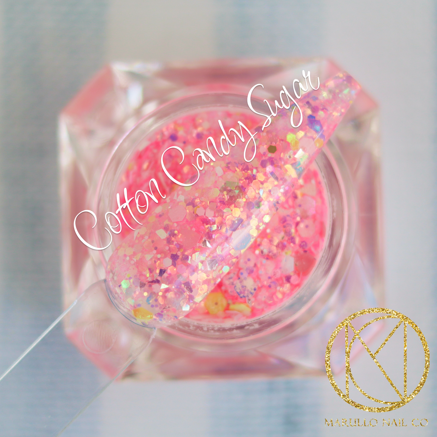 Cotton Candy Sugar Nail Dip Powder – Pink glitter | Marullo Nail Co