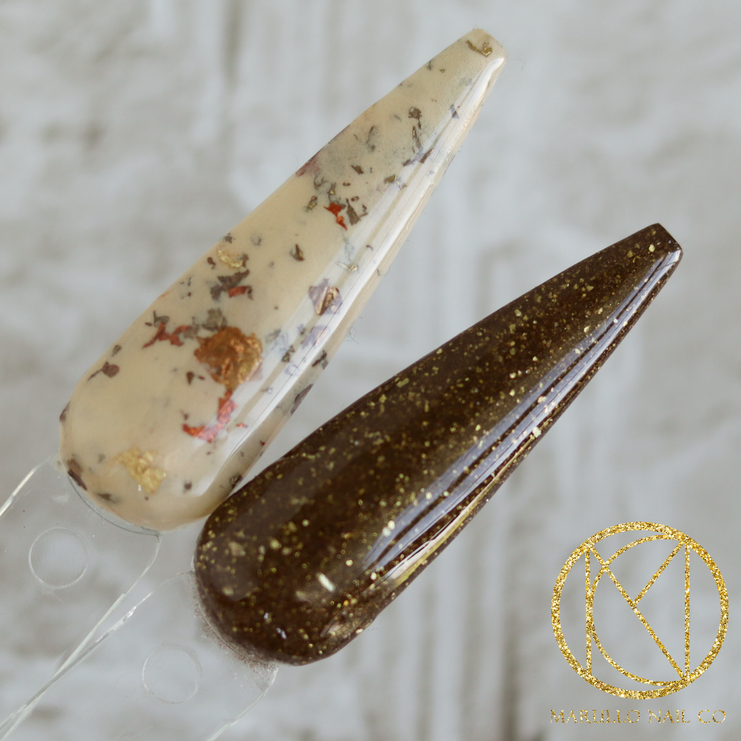 Mirage Nail Dip Powder β beige foils | Marullo Nail Co