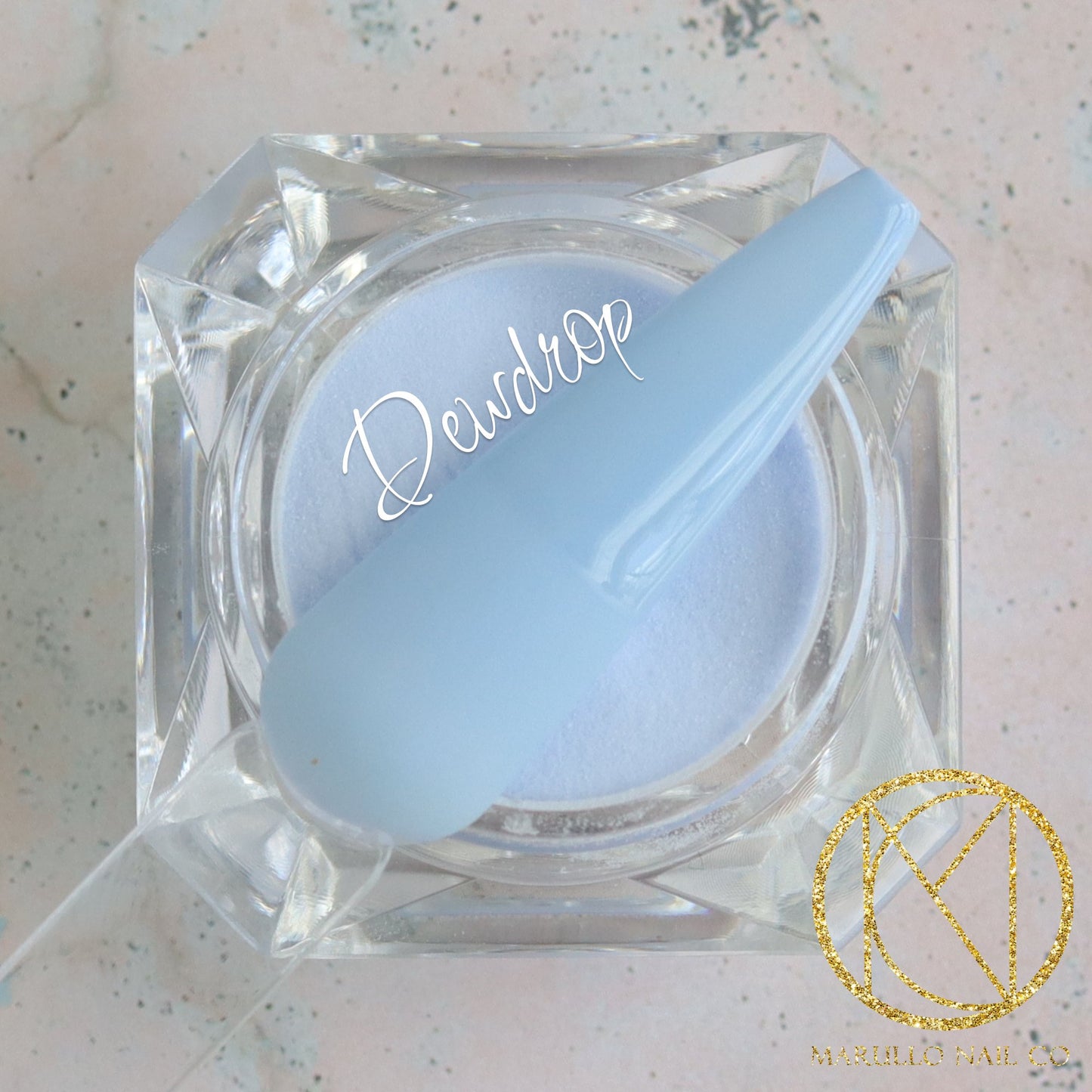 Dewdrop blue creme nail dip powder by Marullo Nail Co