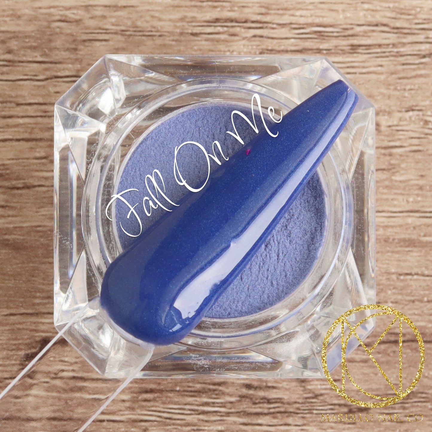 Fall On Me blue shimmer nail dip powder by Marullo Nail Co