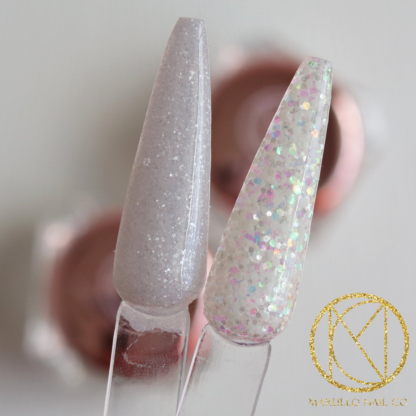 Glam purple shimmer nail dip powder by Marullo Nail Co