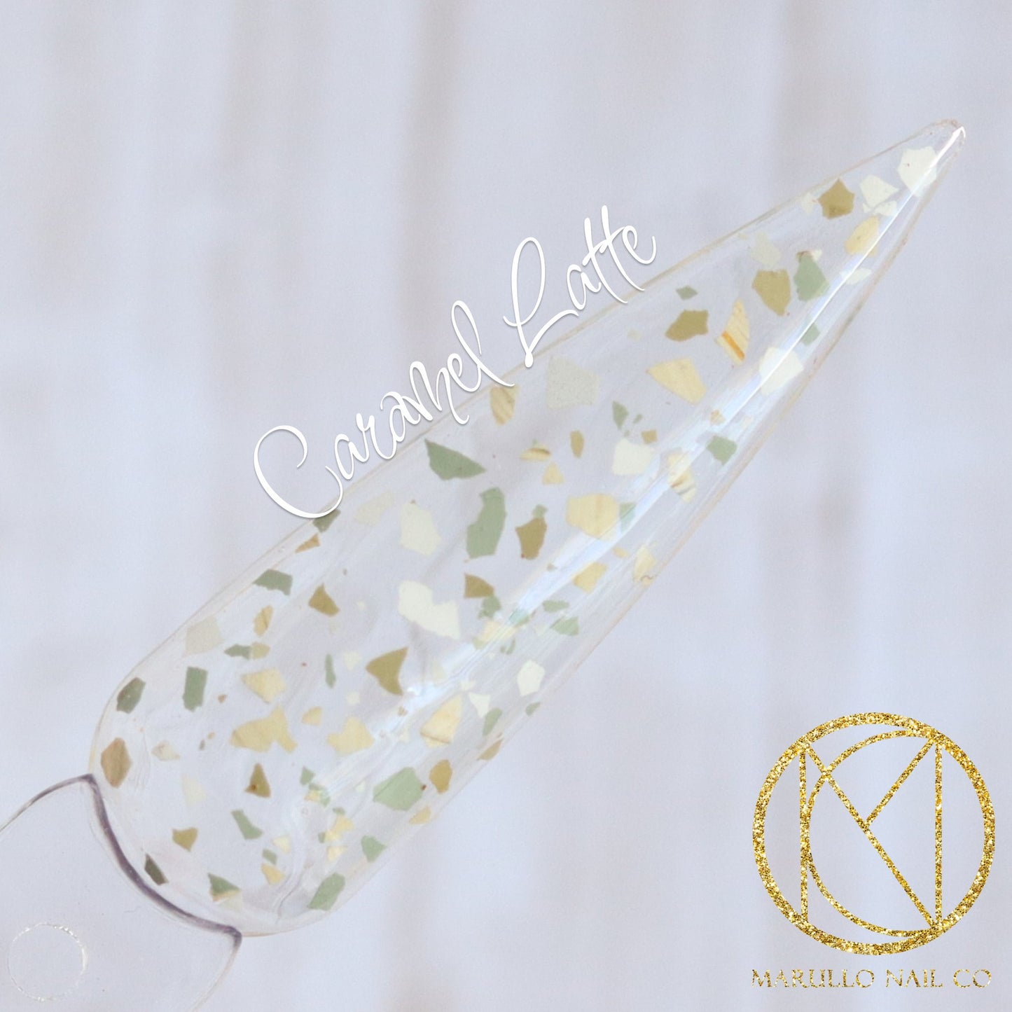 Caramel Latte- Terrazzo Topper terrazzo topper nail dip powder by Marullo Nail Co