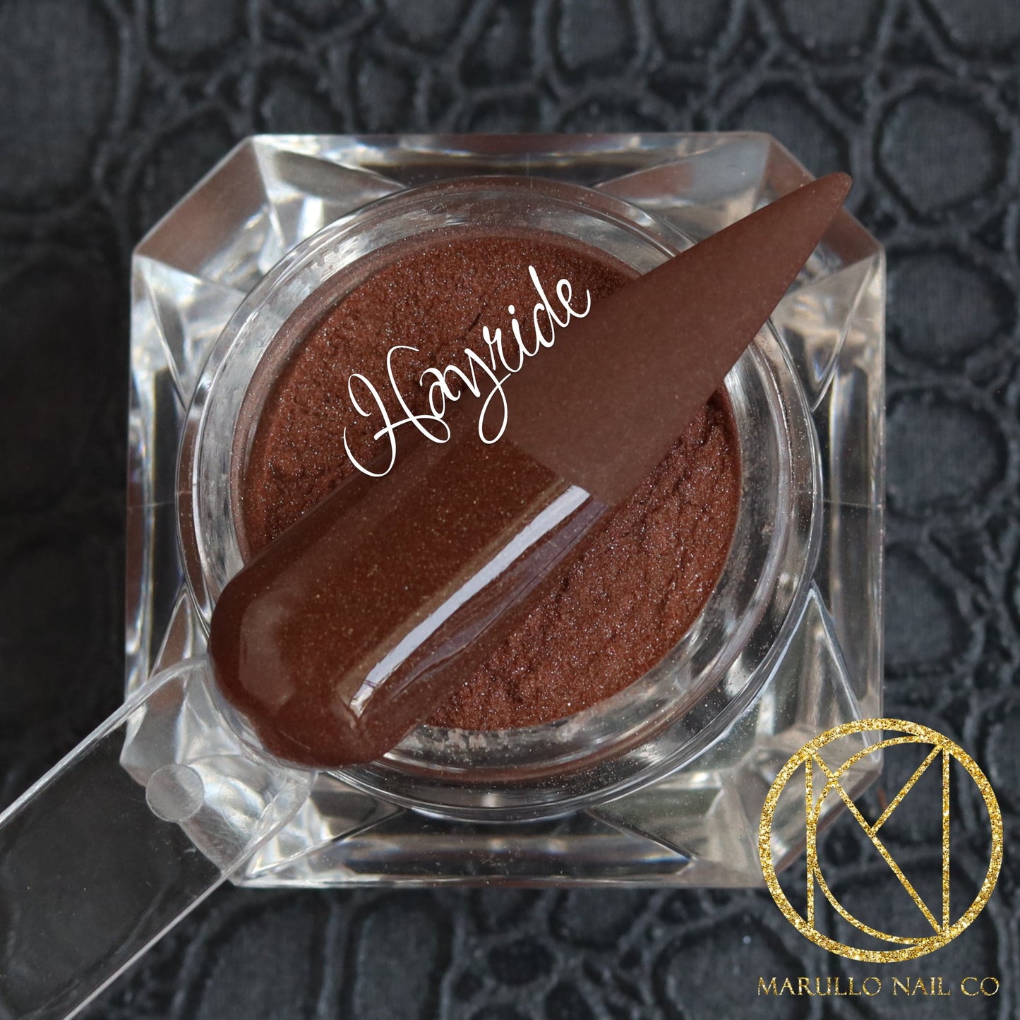 Hayride brown shimmer nail dip powder by Marullo Nail Co