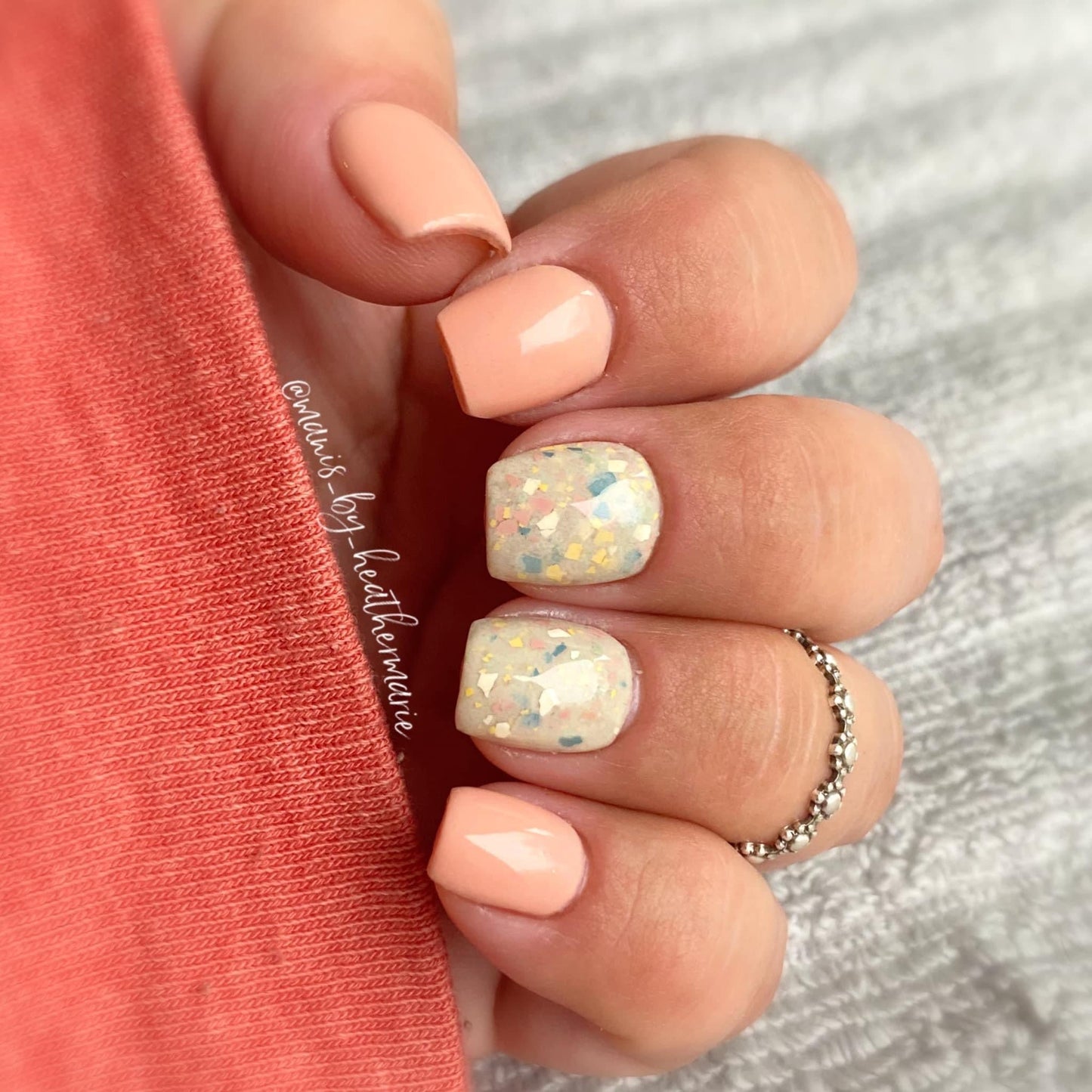 Last Bud Not Least neutral terrazzo nail dip powder by Marullo Nail Co