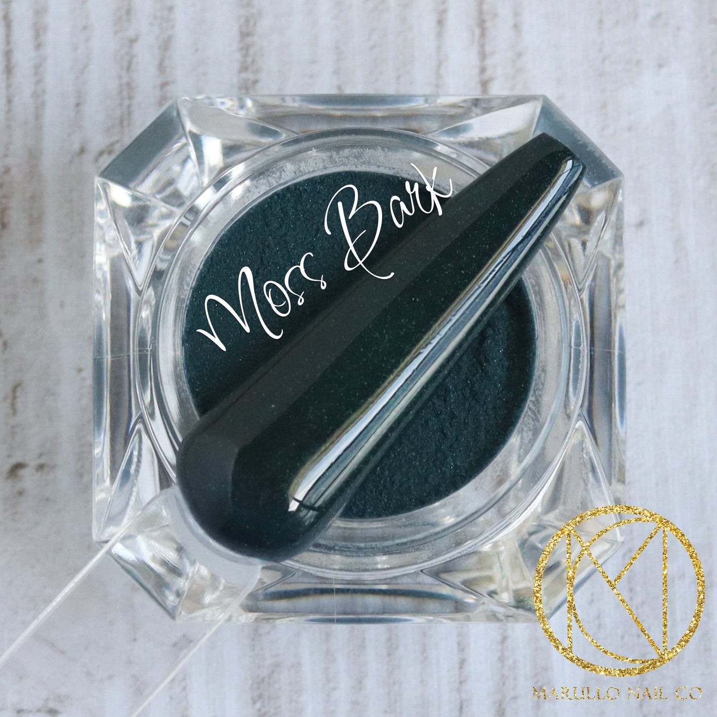 Moss Bark blue shimmer nail dip powder by Marullo Nail Co