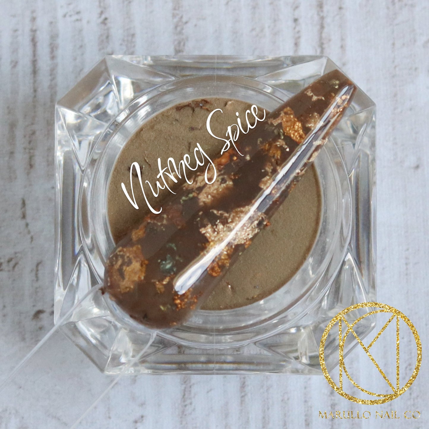 Nutmeg Spice neutral foil nail dip powder by Marullo Nail Co