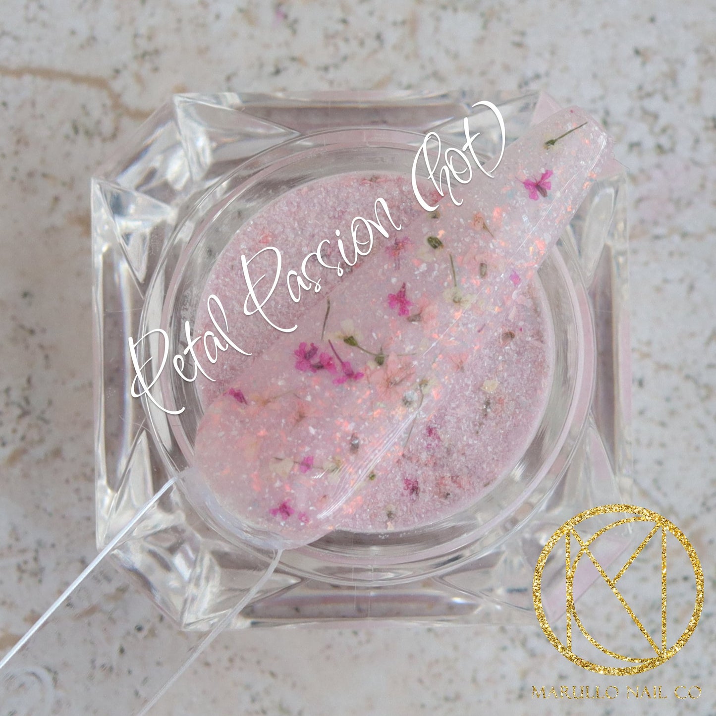 Petal Passion pink floral nail dip powder by Marullo Nail Co