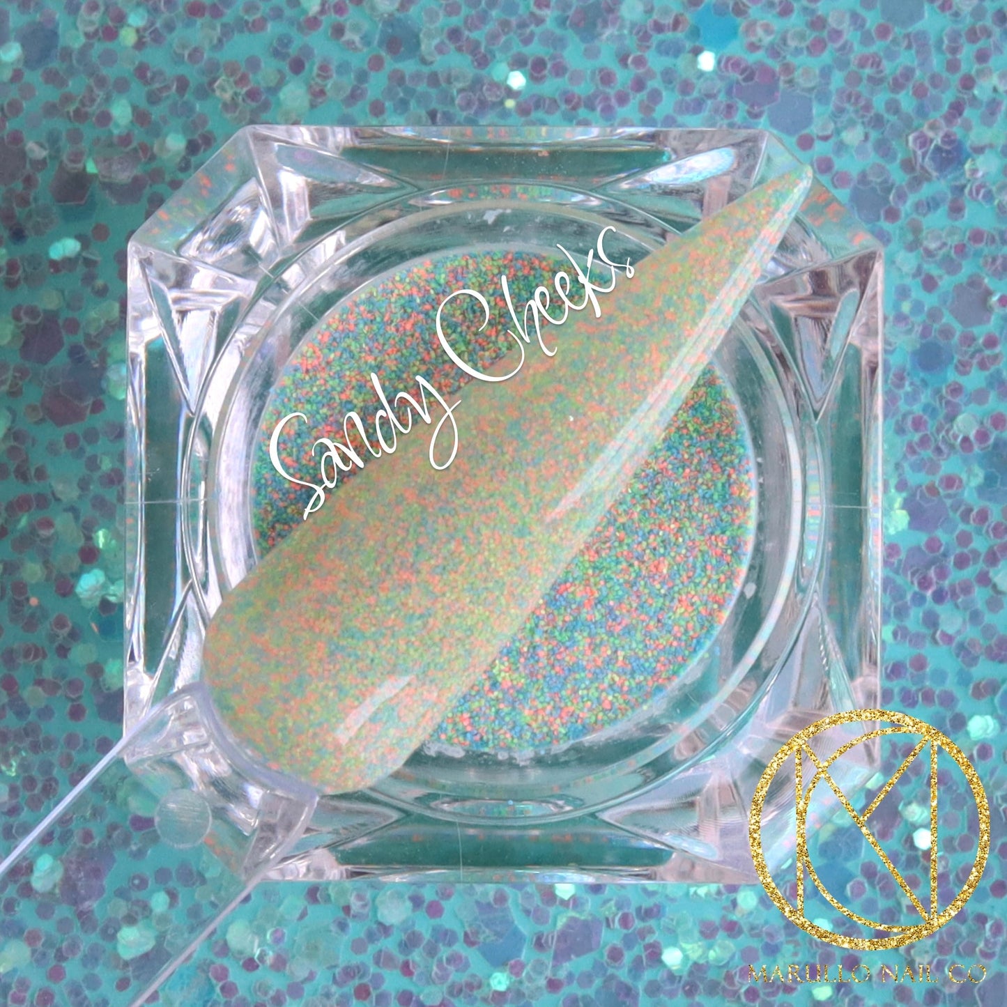 Sandy Cheeks fine glitter nail dip powder by Marullo Nail Co