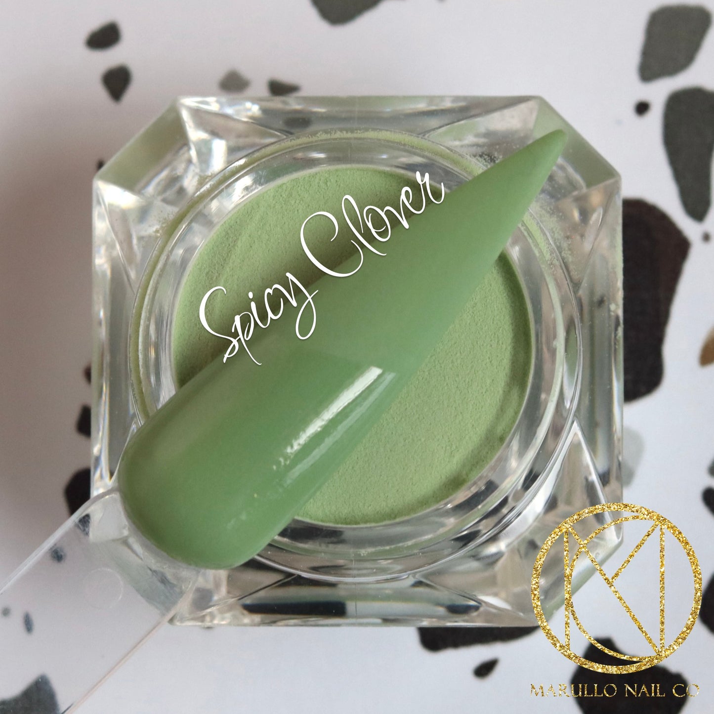 Spicy Clover green creme nail dip powder by Marullo Nail Co