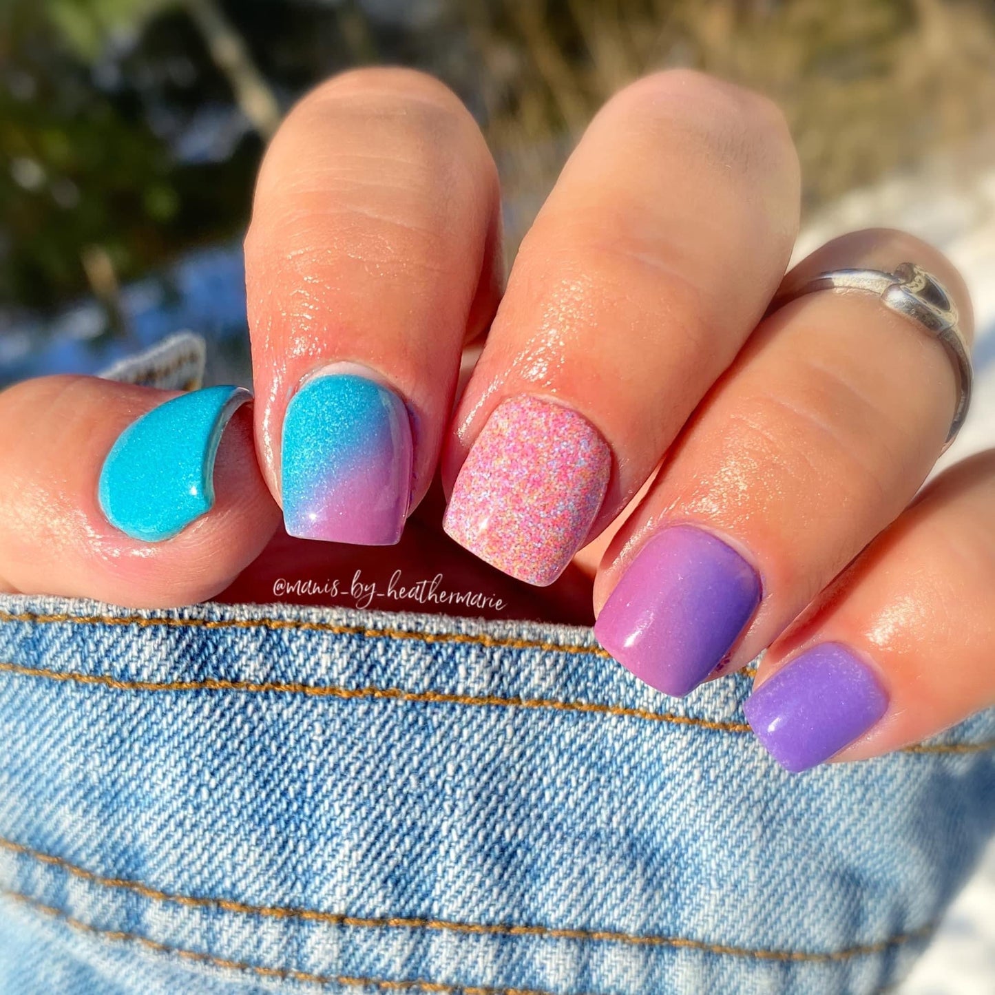 Sweetie Pie pink glitter nail dip powder by Marullo Nail Co