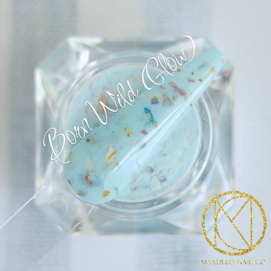 Born Wild Nail Dip Powder – Blue floral | Marullo Nail Co