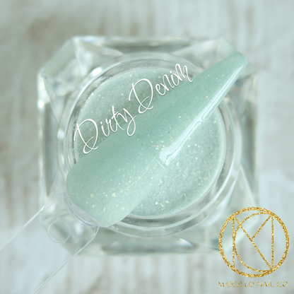 Dirty Denim Nail Dip Powder – blue shimmer | Marullo Nail Co