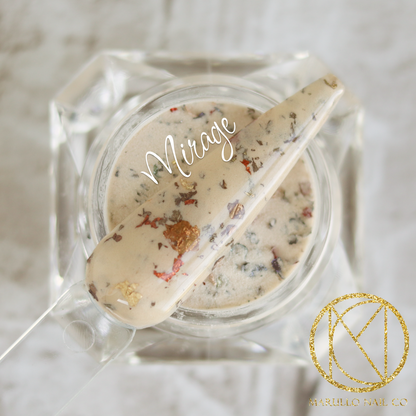 Mirage Nail Dip Powder – beige foils | Marullo Nail Co