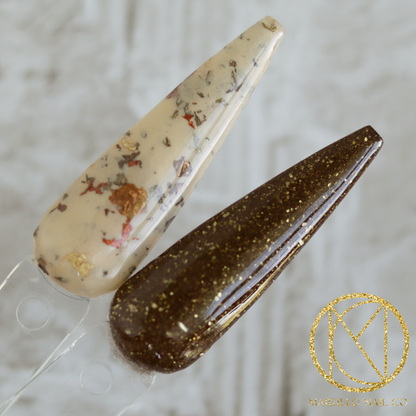 Mirage Nail Dip Powder – beige foils | Marullo Nail Co